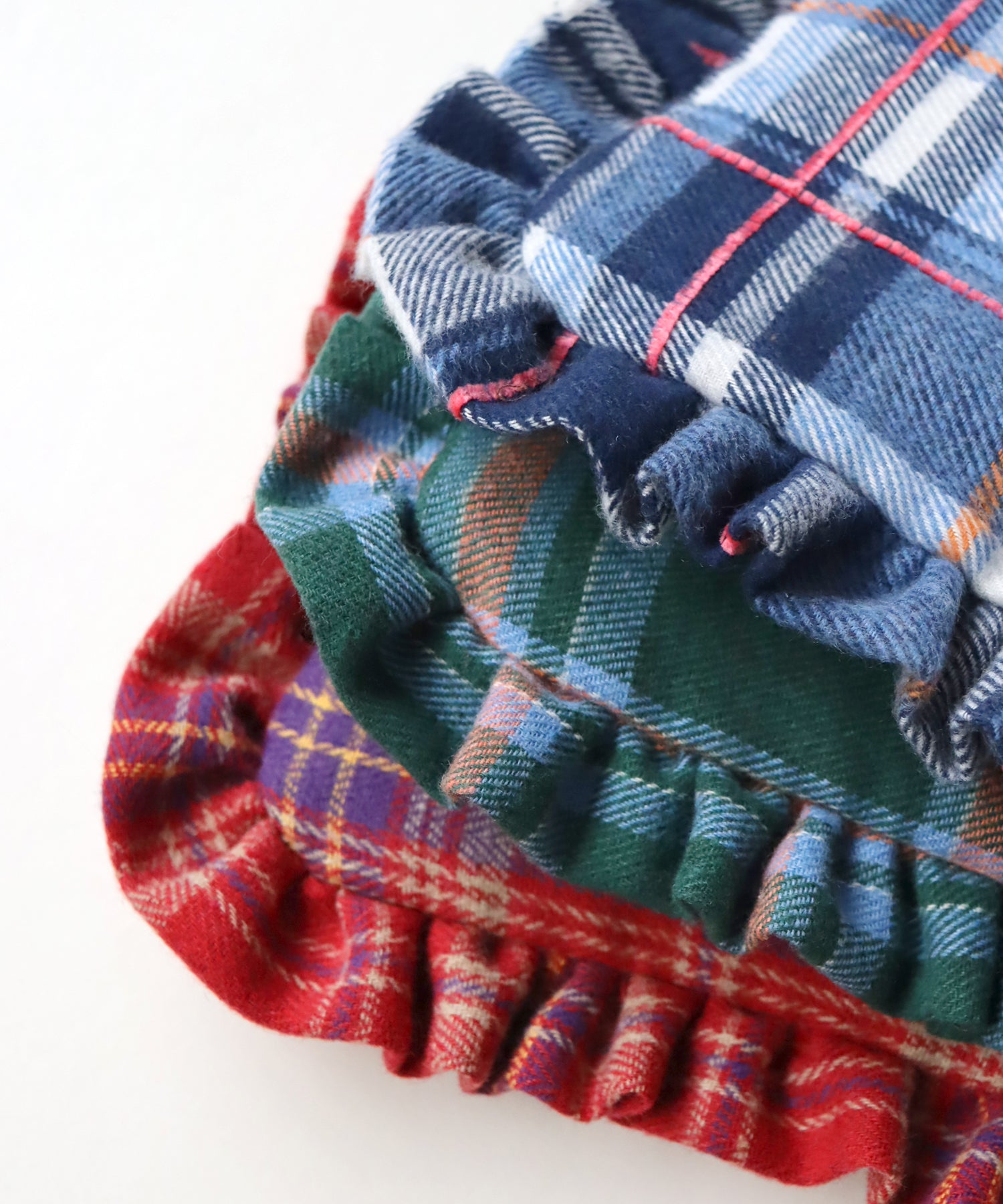 ネルチェック フリル ポーチ