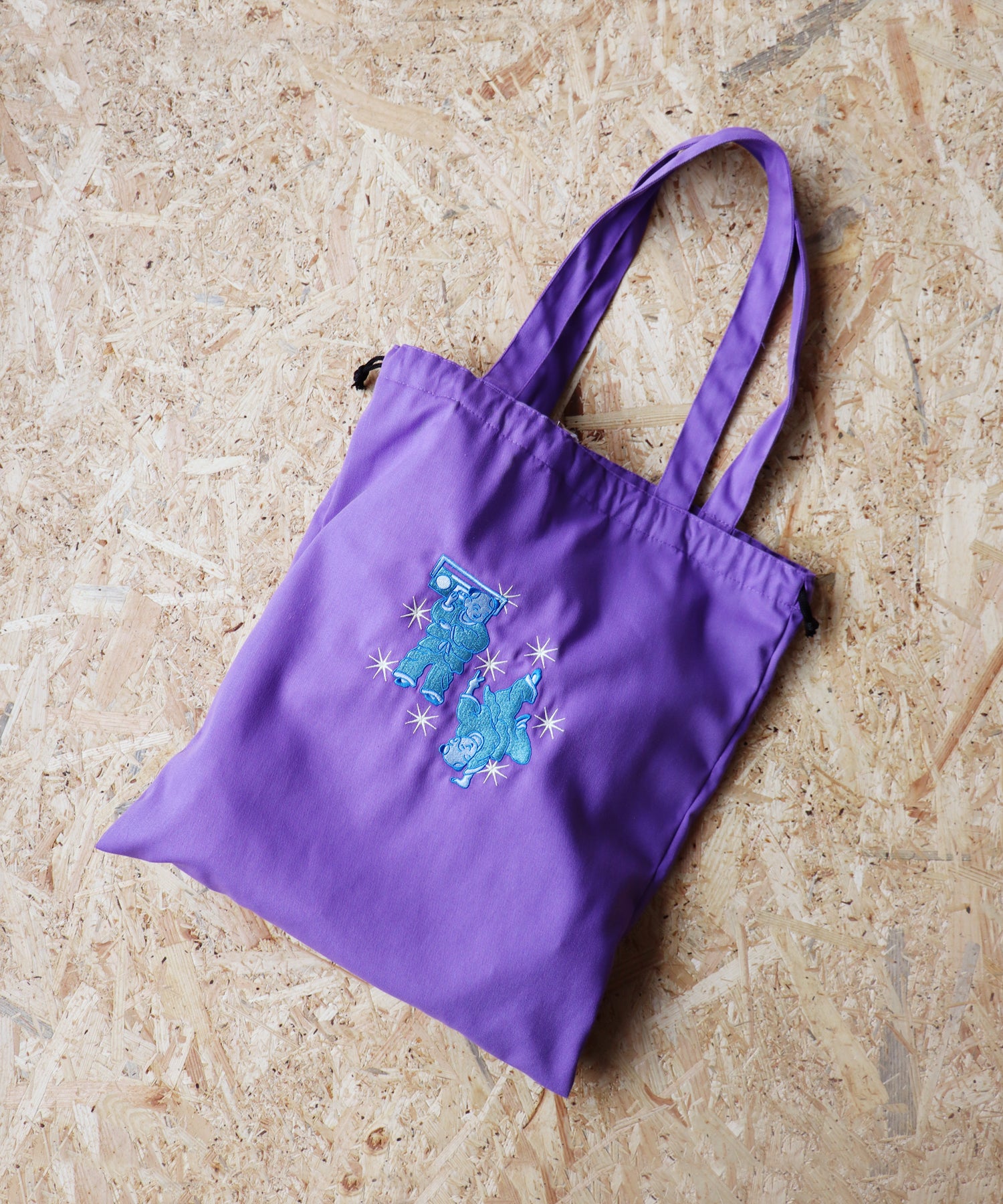コミカル刺繍 巾着トートバッグ – きびす堂