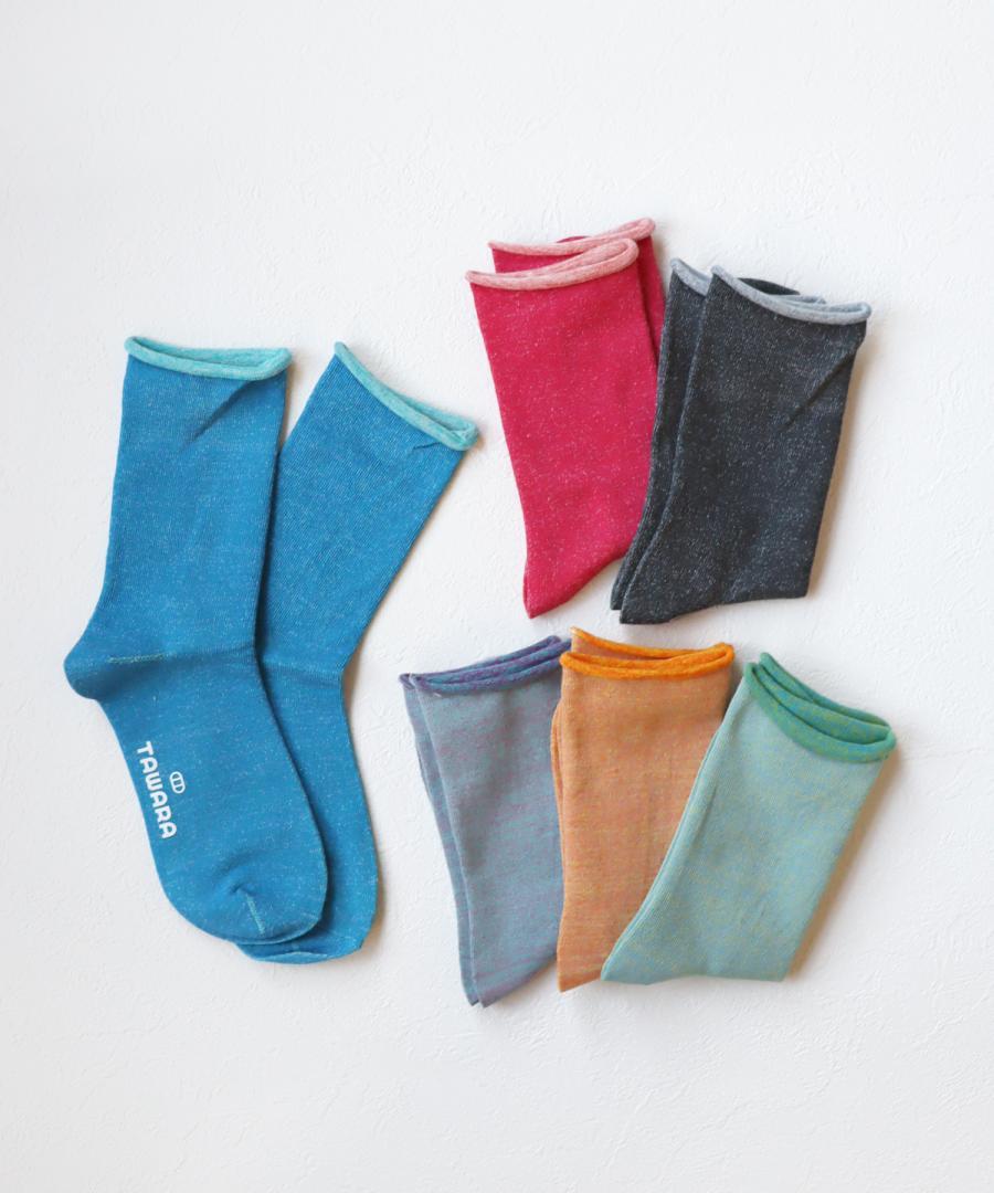 うちがわコットン ゴムなし クルーソックス｜1P