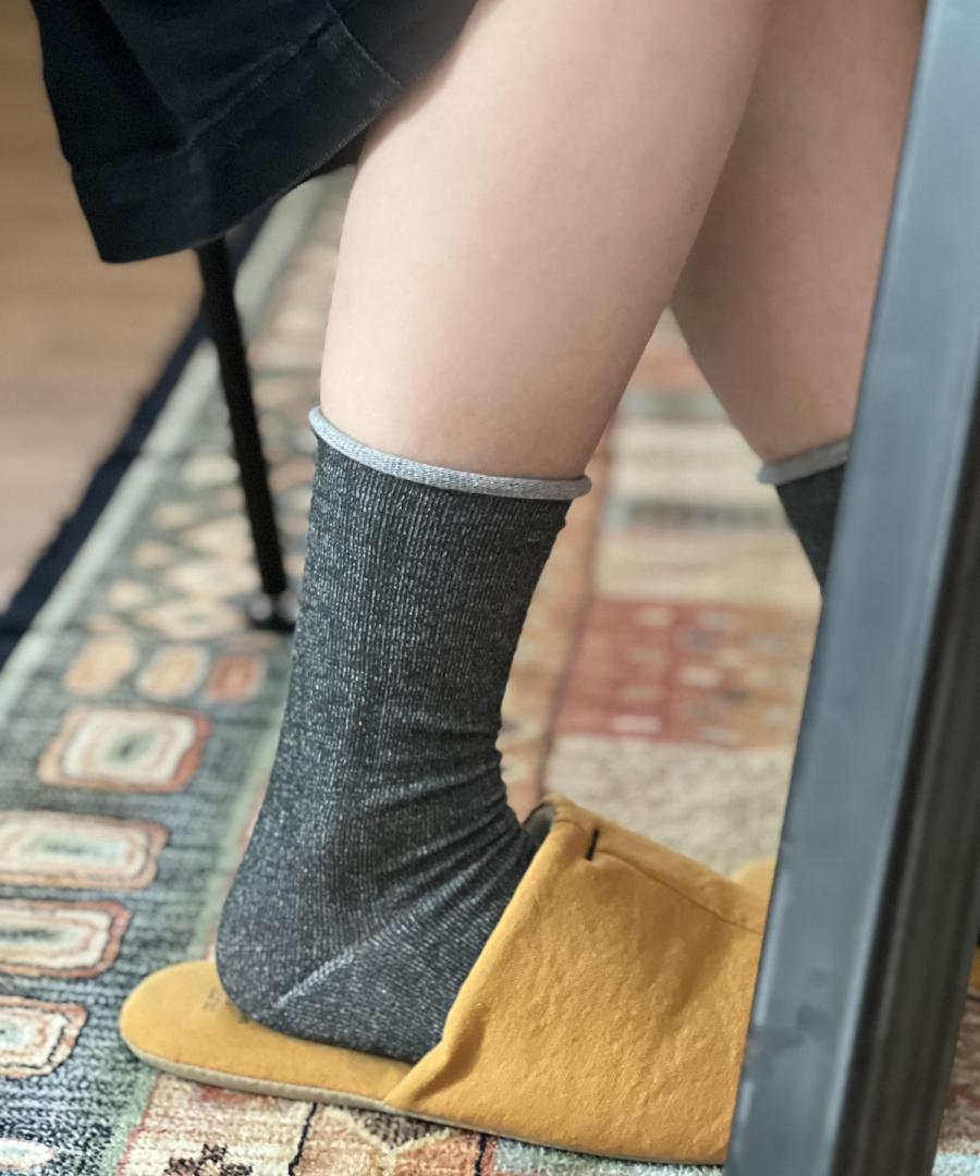 うちがわコットン ゴムなし クルーソックス｜1P