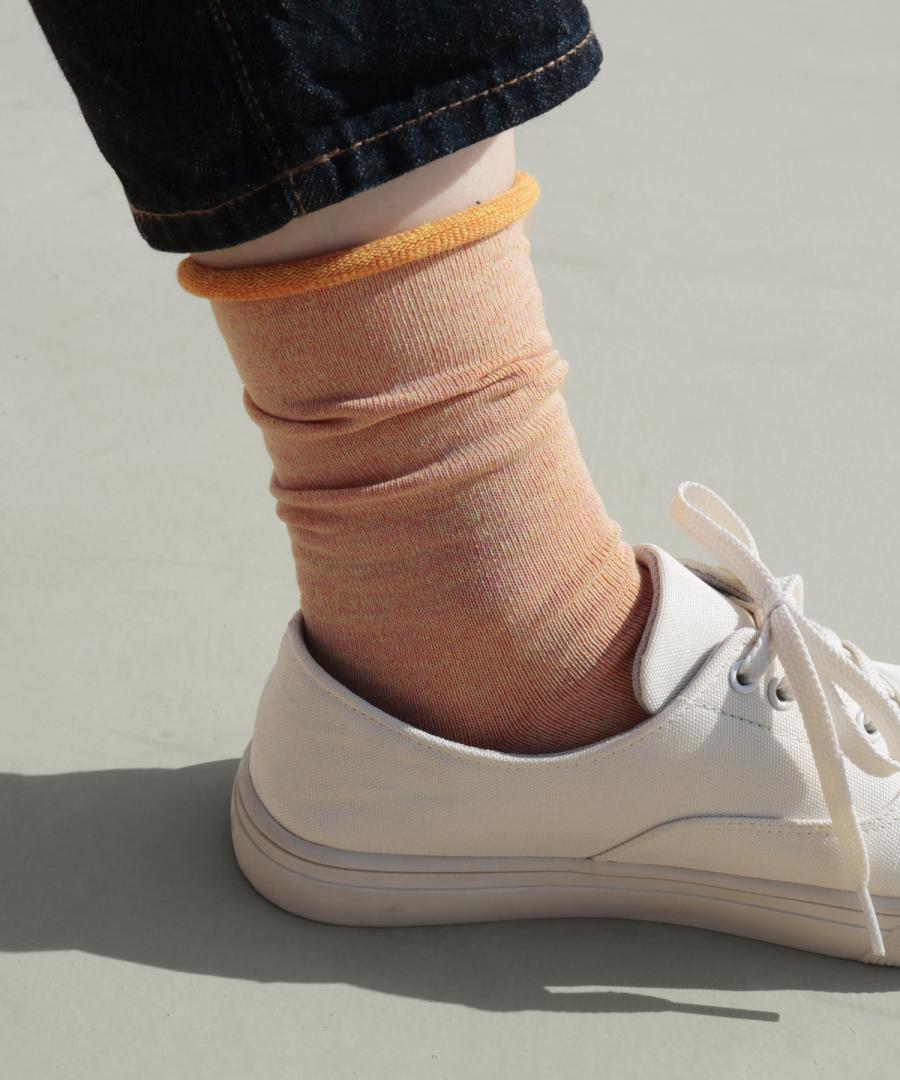 うちがわコットン ゴムなし クルーソックス｜1P