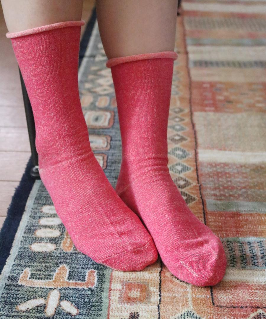 うちがわコットン ゴムなし クルーソックス｜1P