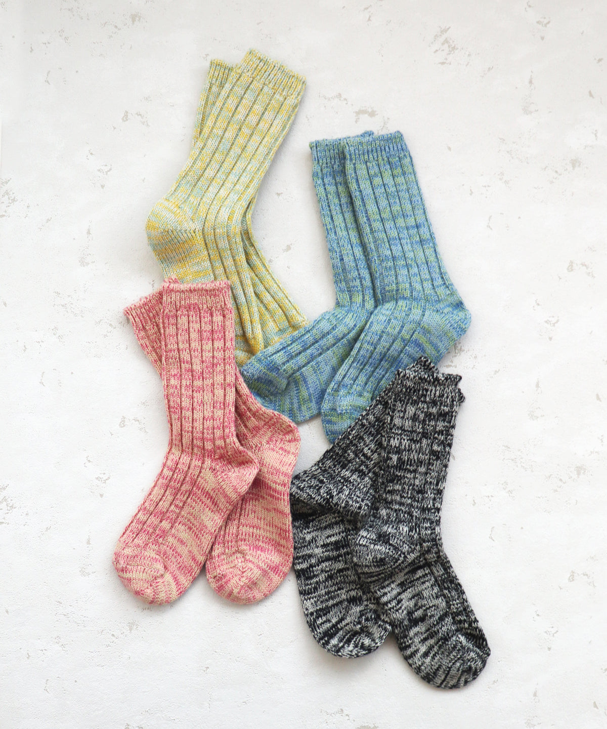 WOOL96％ ミックスローゲージ クルーソックス｜1P