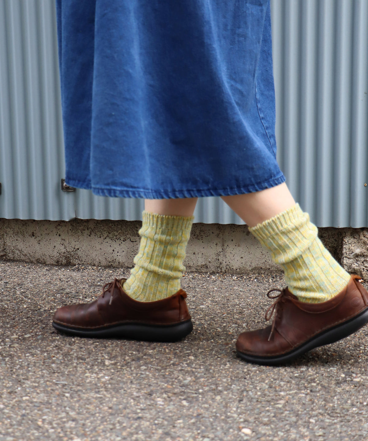 WOOL96％ ミックスローゲージ クルーソックス｜1P