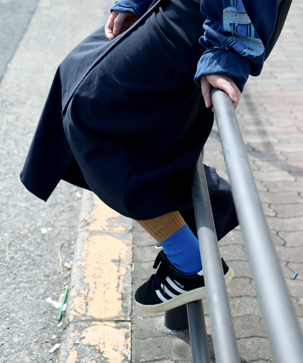 バイカラーがかわいいあったかハイソックス
