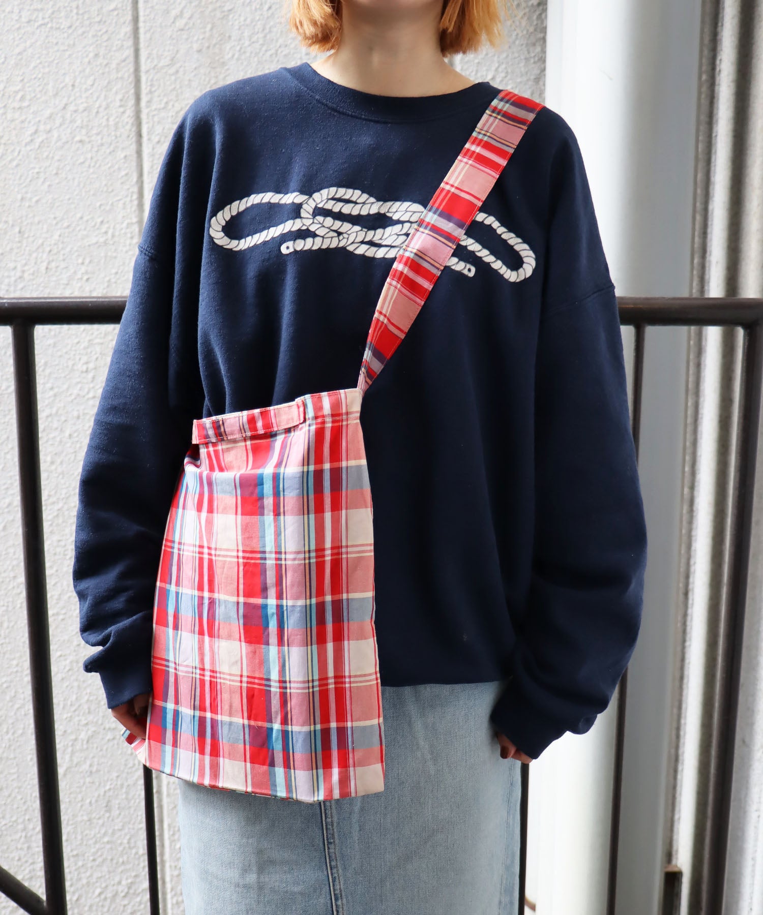 インドチェック ショルダーバッグ
